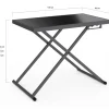 Table de jardin à hauteur réglable 3 positions 100 cm en métal gris anthracite et plateau gris