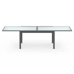 Table de jardin extensible 12 places grise avec chaises