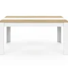 Table de salle à manger 8 personnes bois imitation hêtre et blanc