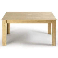 Table de salle à manger en bois imitation hêtre 6 personnes