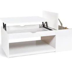 Table de salon avec plateau relevable blanche