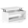 Table de salon blanche avec plateau relevable