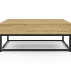 Table de salon industrielle avec plateau relevable