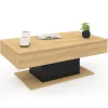 Table de salon relevable bois et noir