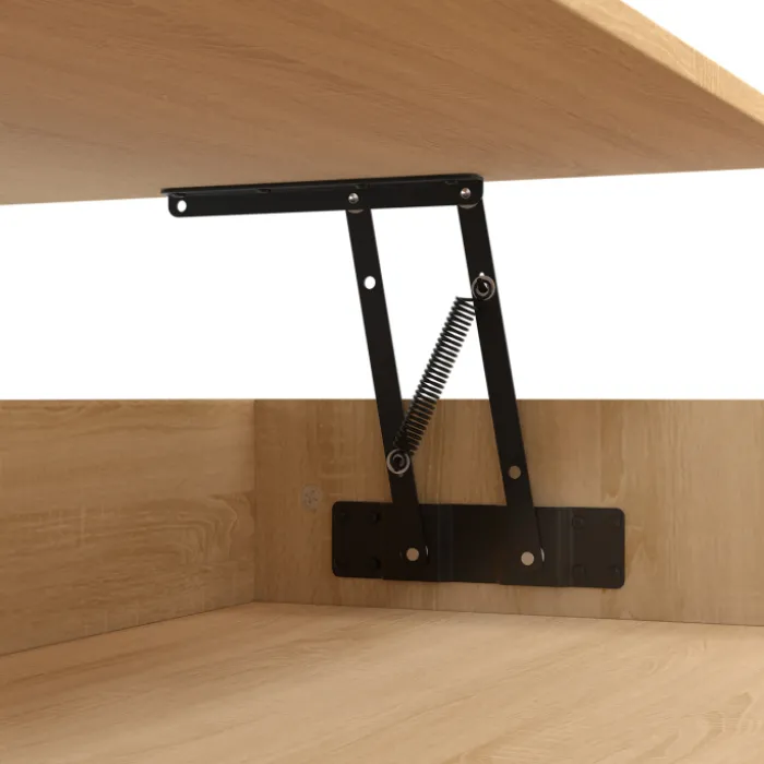 Table de salon relevable bois et noir