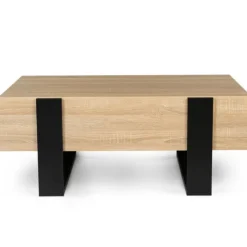 Table de salon style industriel avec tiroirs