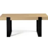 Table de salon style industriel bois et noir