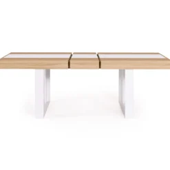 Table extensible 4 à 8 personnes bois et blanc