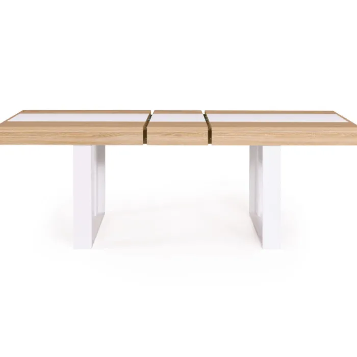 Table extensible 4 à 8 personnes bois et blanc