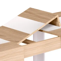 Table extensible 4 à 8 personnes bois et blanc