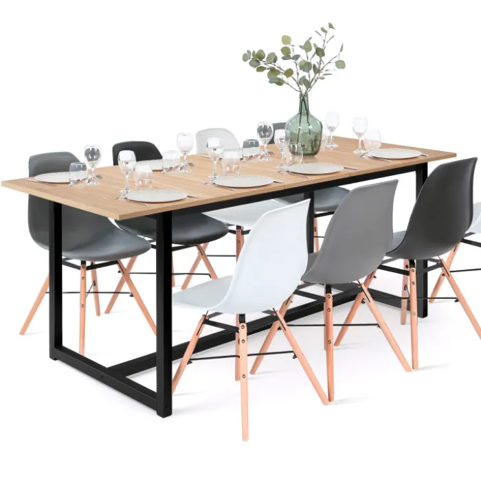 Table extensible industrielle 6-10 personnes 200 cm