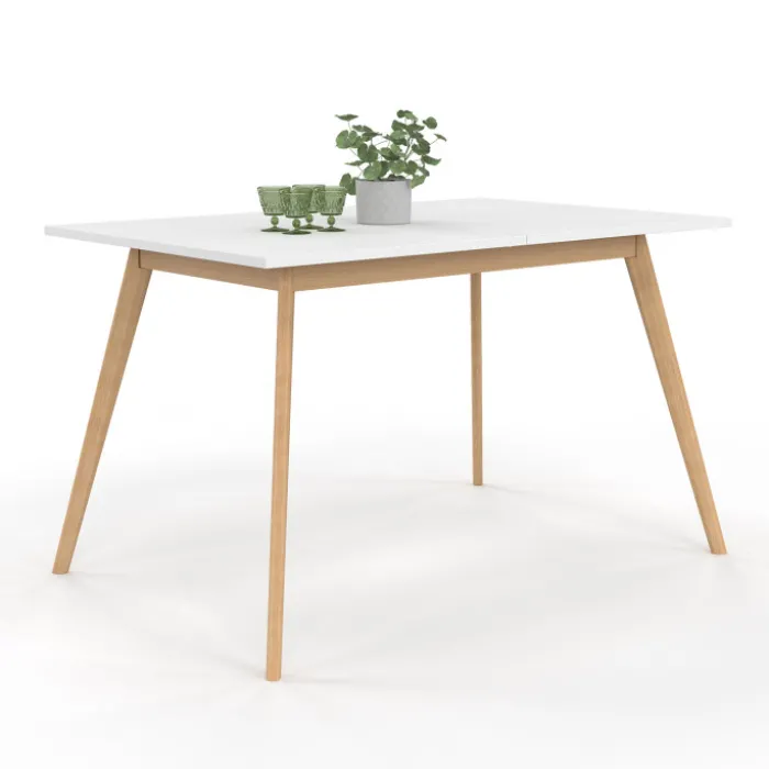 Table extensible scandinave blanche