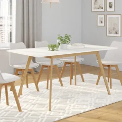 Table extensible scandinave blanche