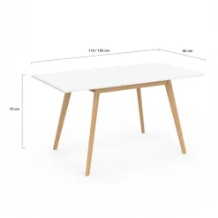 Table extensible scandinave blanche