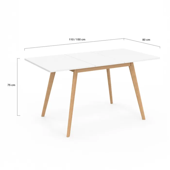 Table extensible scandinave blanche