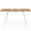 Table extensible scandinave bois et pieds blancs