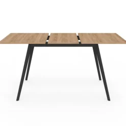 Table extensible scandinave plateau bois pieds noirs 110-150 cm