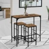 Table haute avec 2 tabourets bois effet vieilli