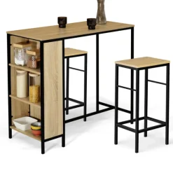 Table haute avec tabourets pour 2 style industriel