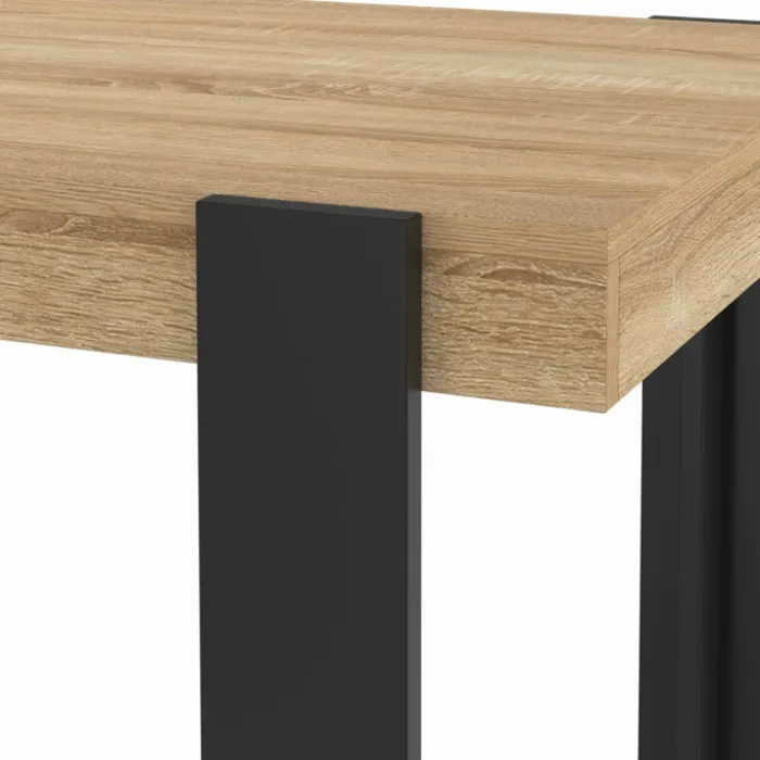 Table haute mange debout noir et bois 90 cm