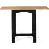 Table haute mange-debout extensible noire et bois