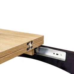 Table haute mange-debout extensible noire et bois