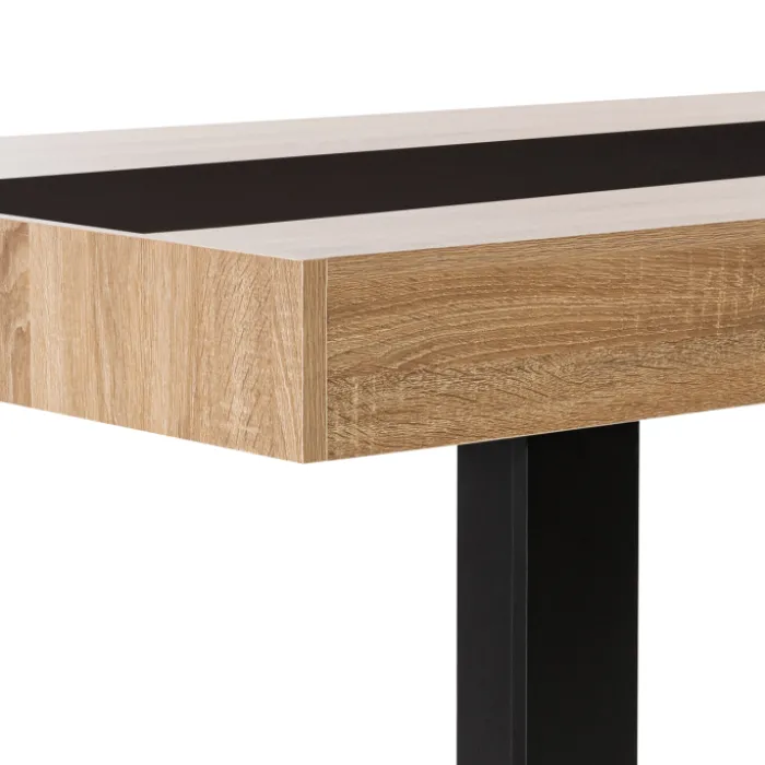 Table industrielle bois et noire 6 personnes 160 cm