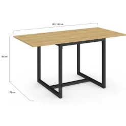 Table industrielle extensible 6-8 personnes 160 cm