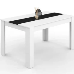 Table noire et blanche 6 personnes