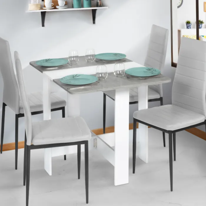 Table pliante design blanche et grise