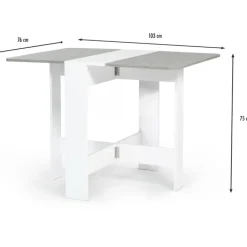 Table pliante design blanche et grise