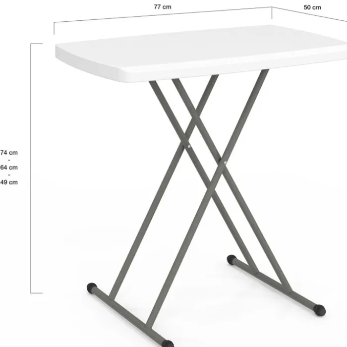 Table pliante portable 77 cm hauteur réglable pour camping ou réception