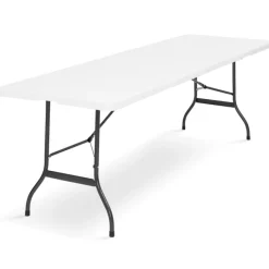 Table pliante portable blanche 1m80 et 2 bancs pliables