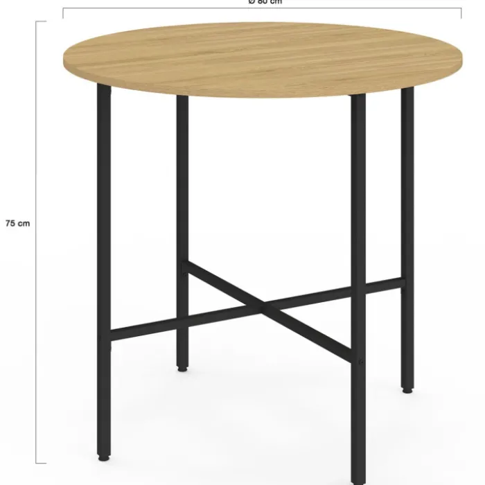 Table ronde industrielle 4 personnes 80 cm