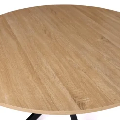 Table ronde noir et bois 4-6 personnes 110cm pied araignée