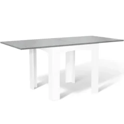 Table salle à manger extensible façon béton ciré