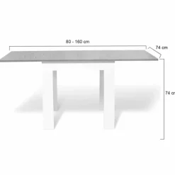 Table salle à manger extensible façon béton ciré