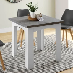 Table salle à manger extensible façon béton ciré
