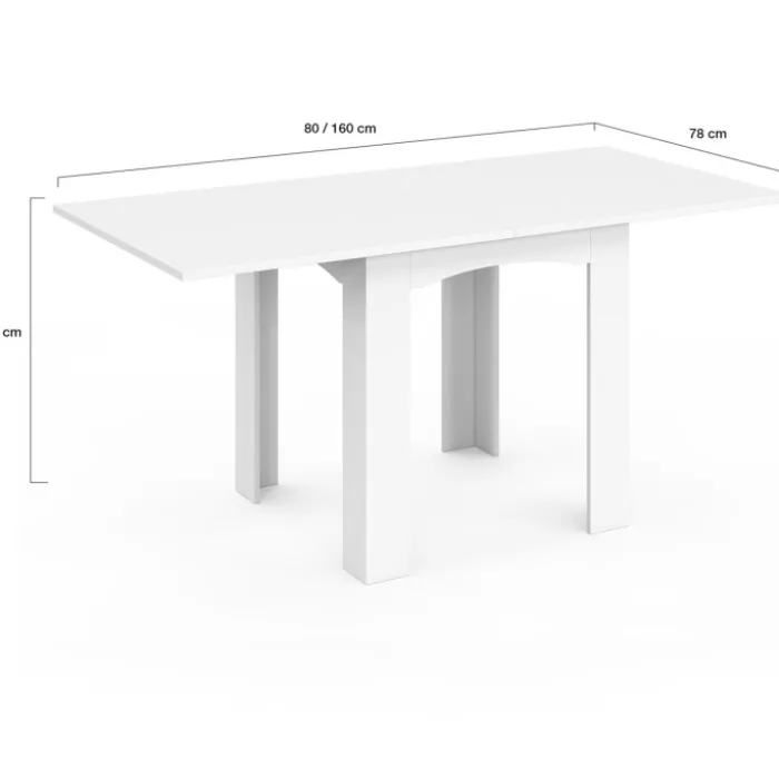 Table salle à manger extensible blanche