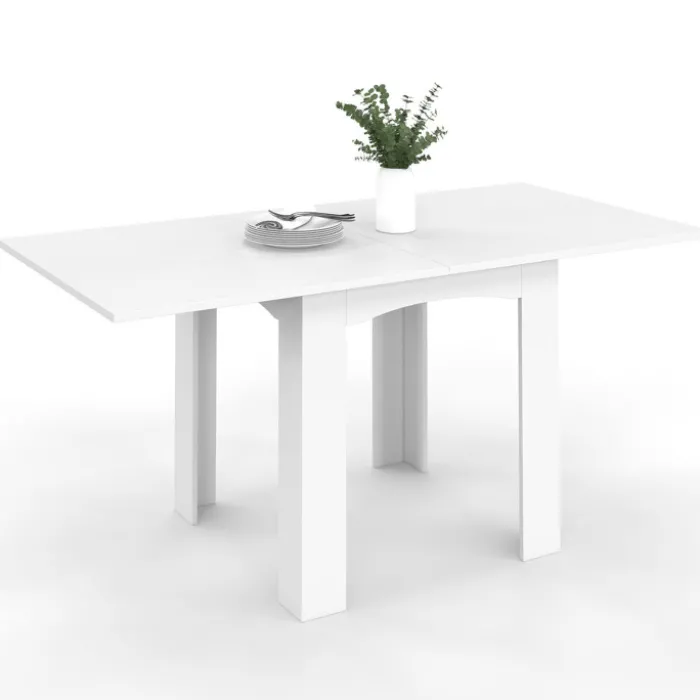 Table salle à manger extensible blanche