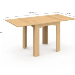 Table salle à manger extensible imitation hêtre