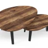 Tables basses gigognes bois et pied noir