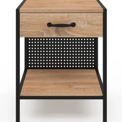 Tables de chevet acier perforé avec 1 tiroir design industriel