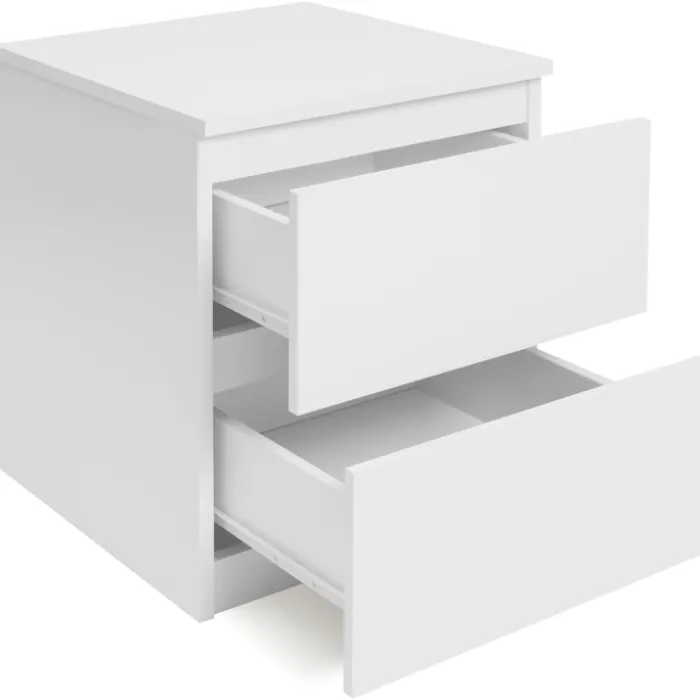 Tables de chevet bois blanc avec tiroirs
