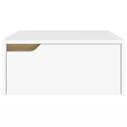 Tables de chevet murales suspendues blanches : lot de 2