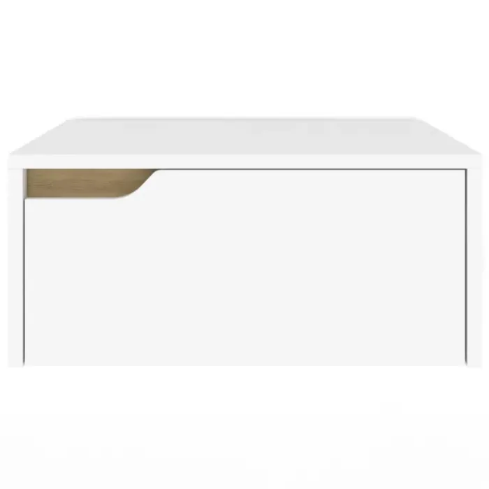 Tables de chevet murales suspendues blanches : lot de 2