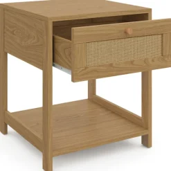 Tables de chevet vintage imitation cannage