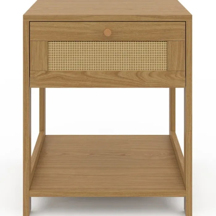 Tables de chevet vintage imitation cannage