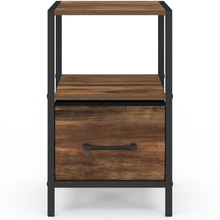 Tables de nuit effet bois vieilli