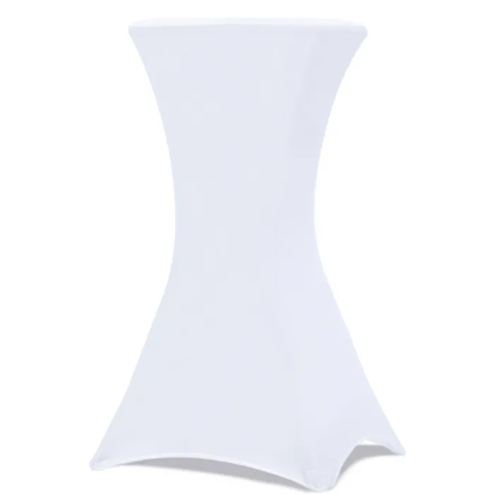 Tables hautes pliantes d’extérieur + housses blanches
